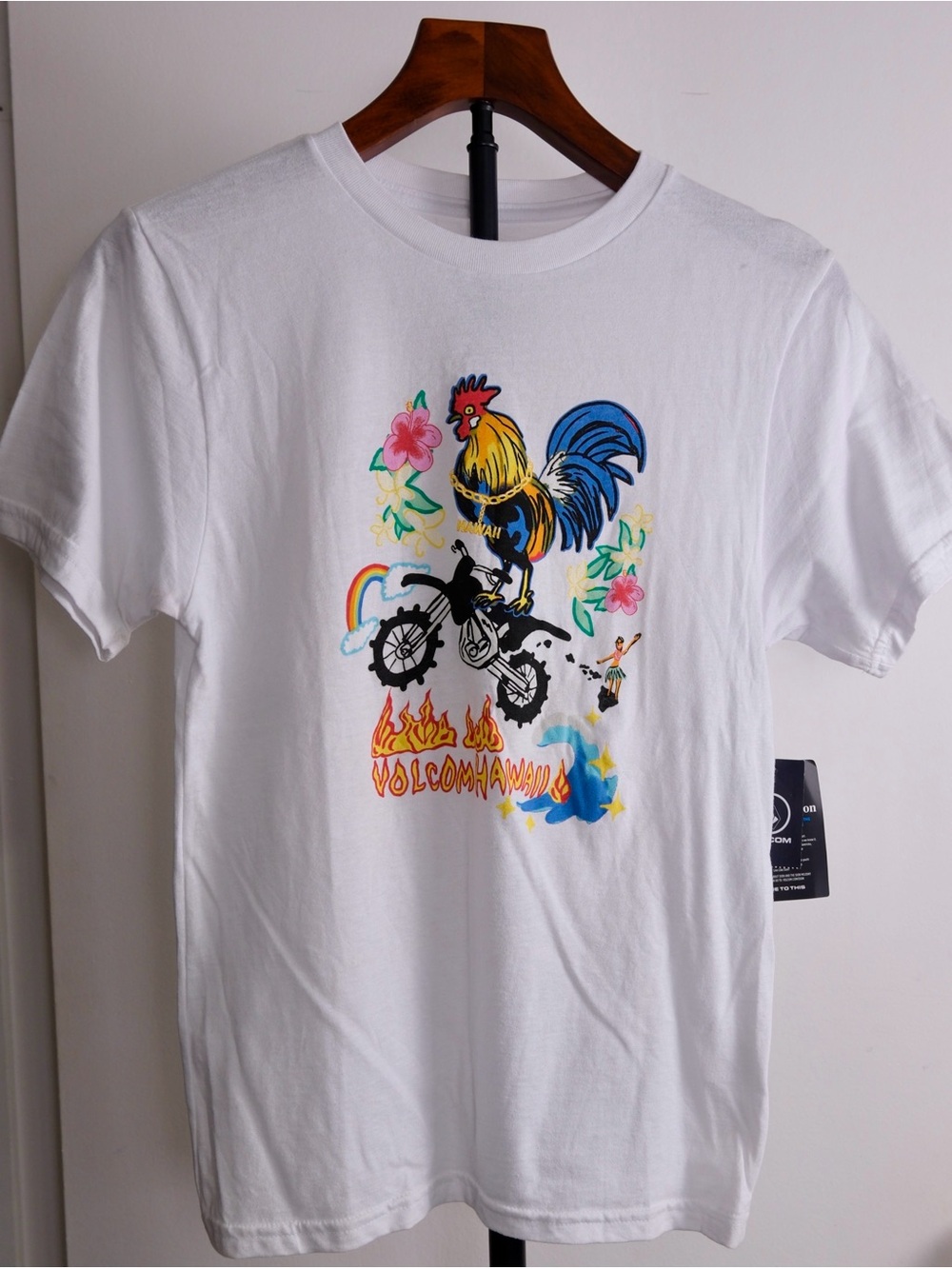 NWT Volcom Hawaii Drewster SST Graphic T-shirt Youth Small White
